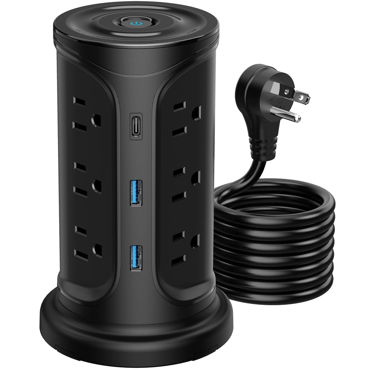 Multi-socket charging tower - 9 sockets + 4 USB with 2 meter cable