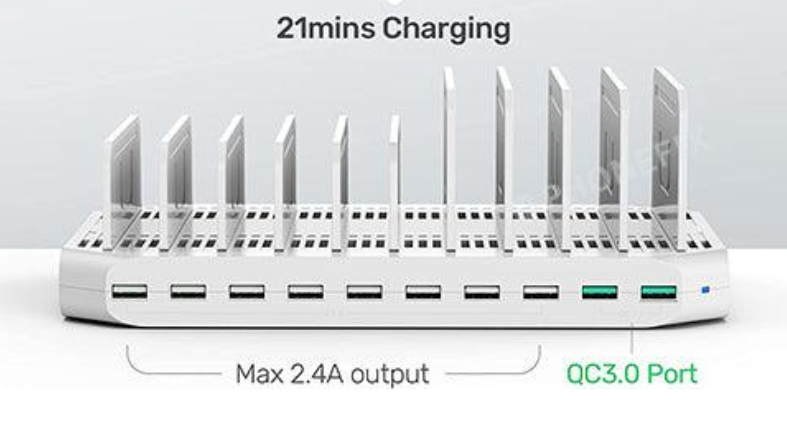 Station de chargement à 12 ports USB - avec séparateurs ajustables