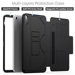 Etui Protection Intégrale en cuir noir avec couvercle intelligent