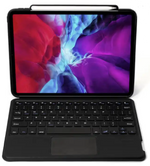 iPad folio case with Bluetooth keyboard and stylus holder