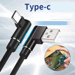 Cable 90 degré 0.3M Type C - 2.4A