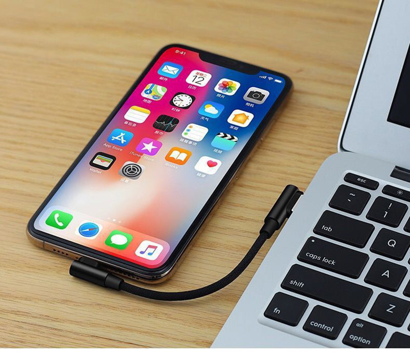 Cable 90 degré 0.3M Lightning - 2.4A