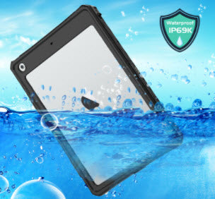 Robust iPad 10.2 water resistant case + shoulder strap + pencil holder