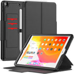 Etui Protection Intégrale en cuir noir avec couvercle intelligent