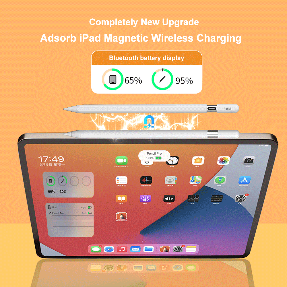 Stylet iPad magnétique précis – Recharge magnétique + USB-C