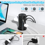 2024 Tour de chargement multi-prises - 12 prises + 2 USB + 1 Type C avec cable de 2 mètres