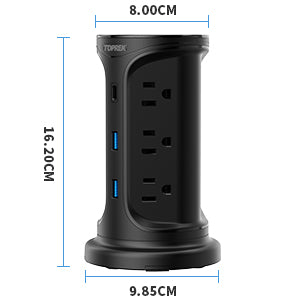 2024 Tour de chargement multi-prises - 12 prises + 2 USB + 1 Type C avec cable de 2 mètres