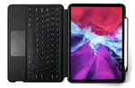 iPad folio case with Bluetooth keyboard and stylus holder
