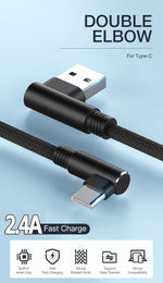 Cable 90 degré 0.3M Type C - 2.4A