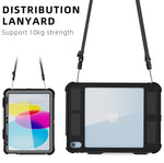 Robust iPad 10.2 water resistant case + shoulder strap + pencil holder