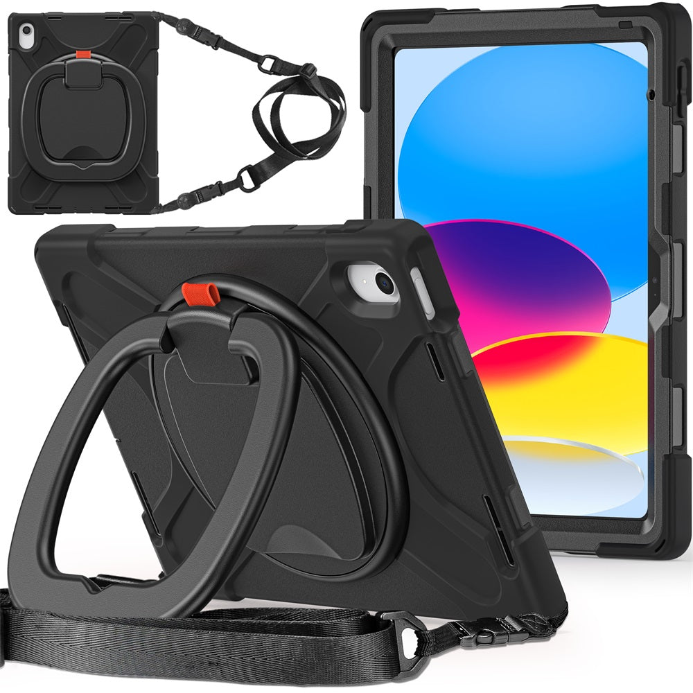 Etui robuste iPad avec poignée anneau rotative