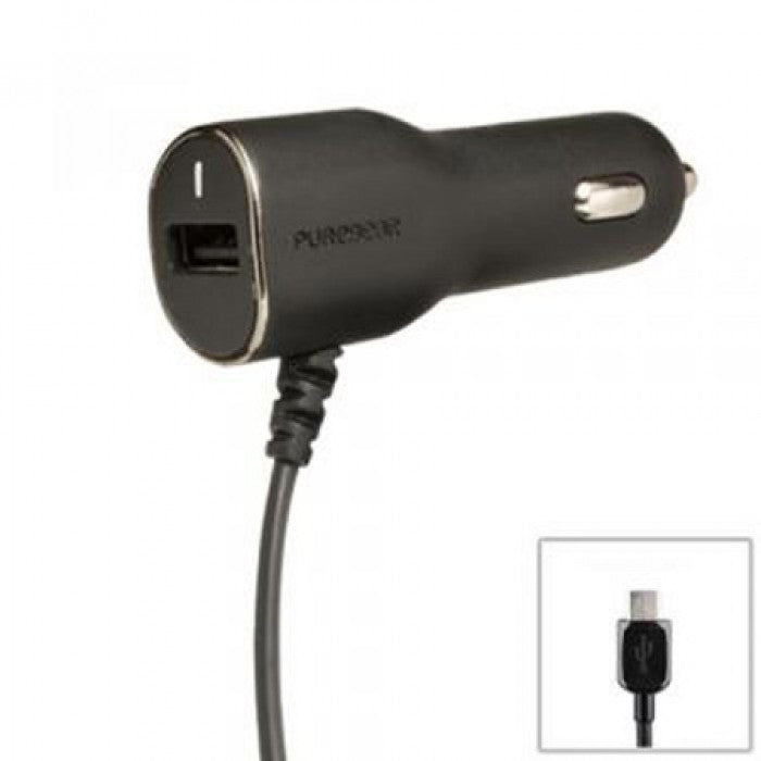 Puregear Microousb car charger with USB port