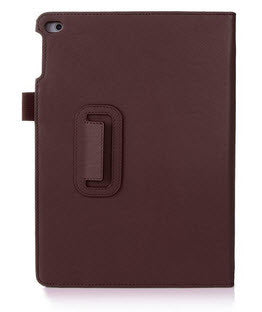 Folio en cuir pour iPad Air 2 (6) avec courroie de main et compartiment de cartes