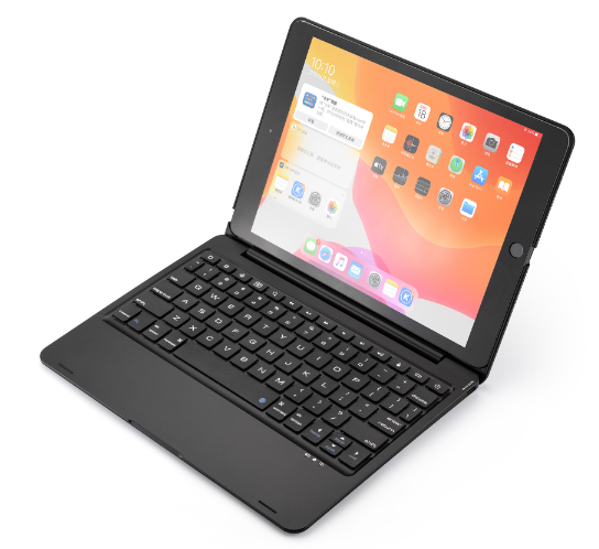 Étui pour iPad 10.2 avec clavier bluetooth intégré (7e, 8e et 9e gen) noir