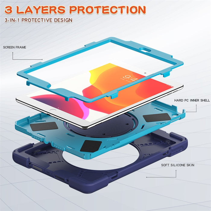 Etui robuste iPad avec poignée anneau rotative