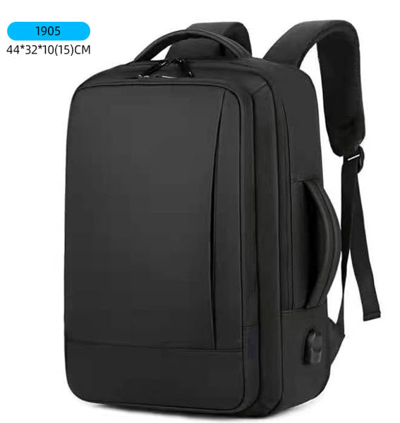 Computer backpack black water-repellent