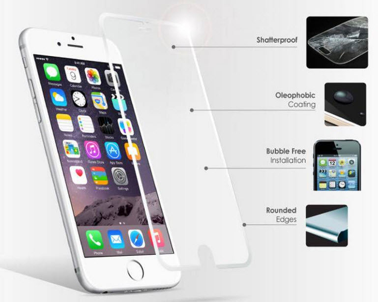 Protège-écran de verre trempé Ultra mince 0.3 mm contour arrondi pour iPhone 7/8 Plus