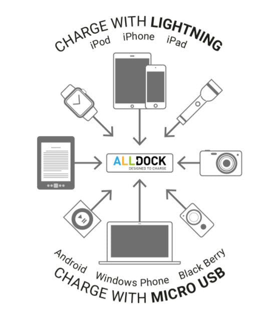 Alldock - Original - Large 6 USB Hub - White